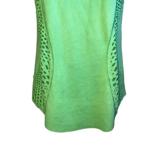ALBERTO MAKALI Lime Soft Suede Perforated Lazar Cut Sleeveless Top NWOT Size S - Image 6