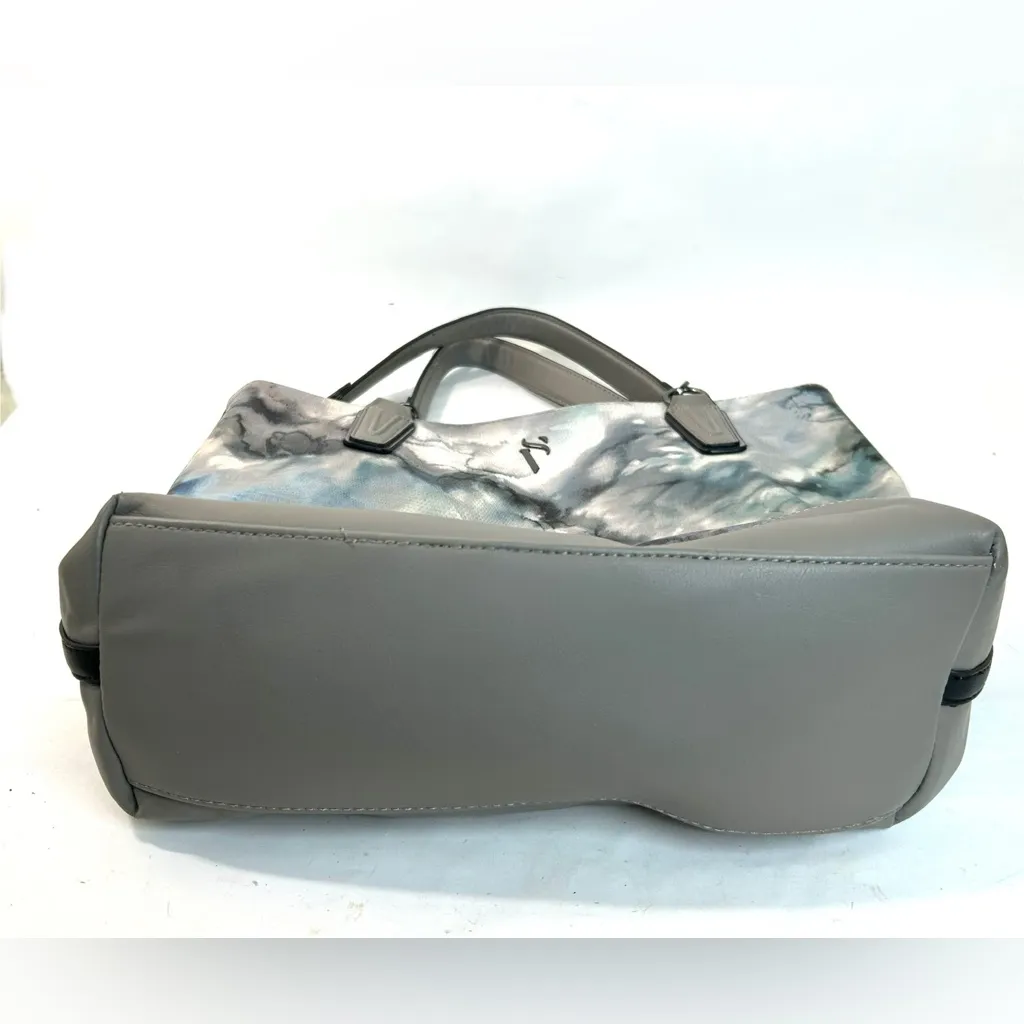Simply Vera Vera Wang Grey Blue Tie Dye Marbled Tote Bag 12” x 15” - Image 6