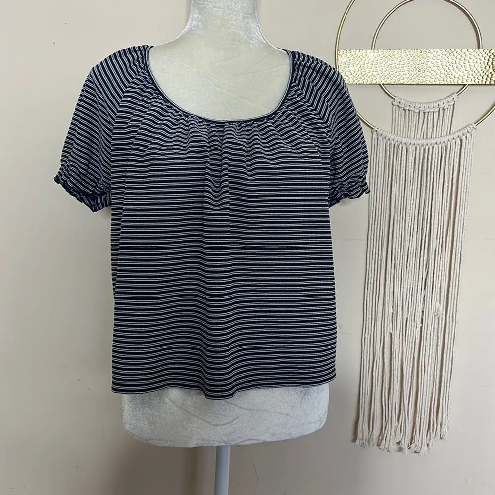 madewell • texture & thread peasant striped boxy top - Image 51