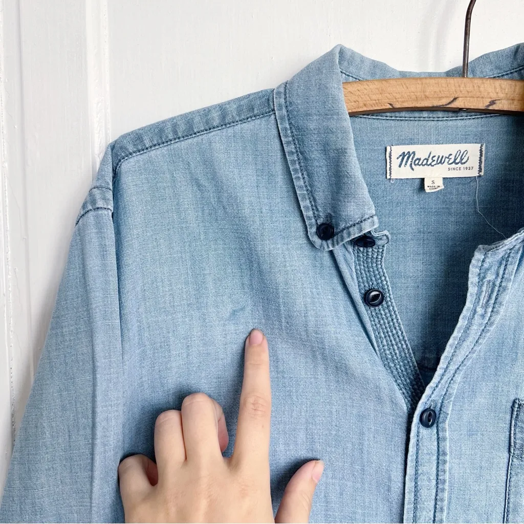 Madewell  • Oversized Chambray Boyshirt button down boyfriend shirt denim blue - Image 11