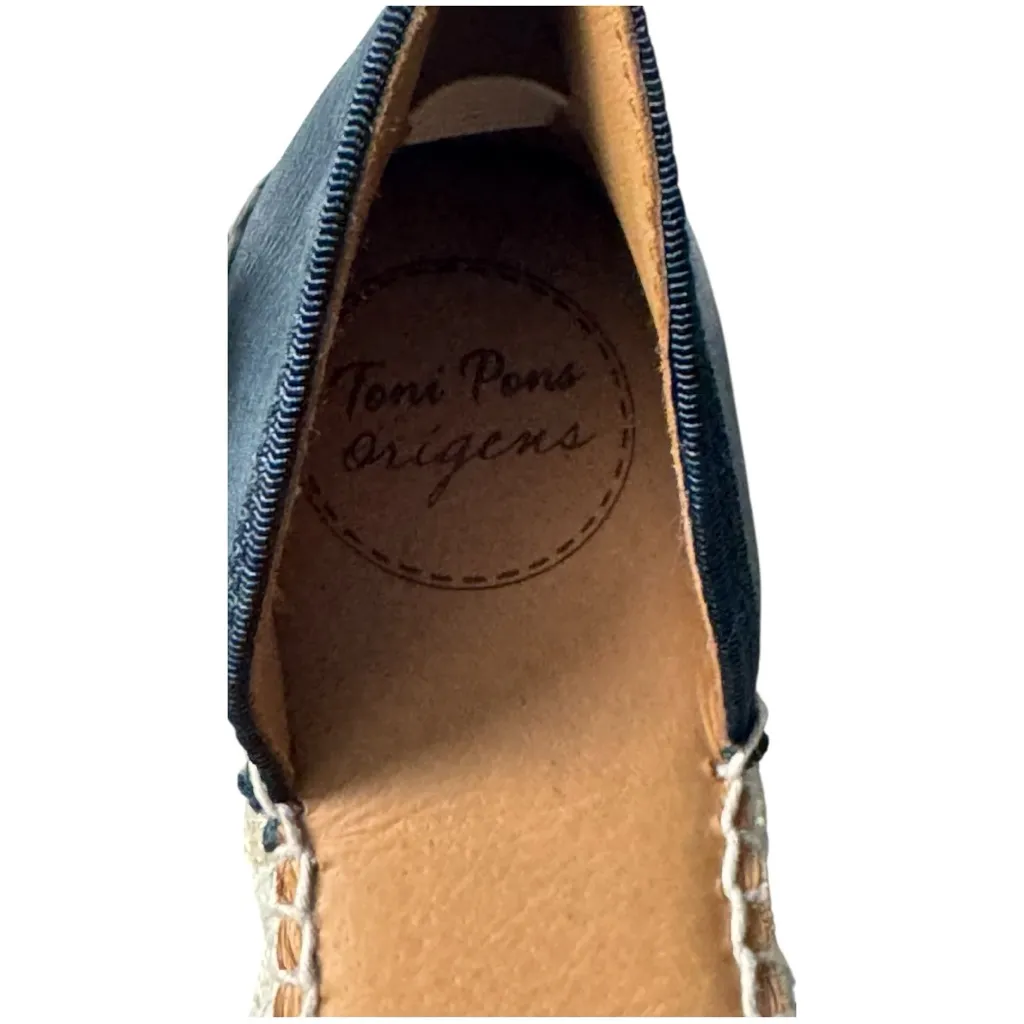 Toni Pons Origens Espadrilles Woven Leather Flats Women's Size 5 Black - Image 9