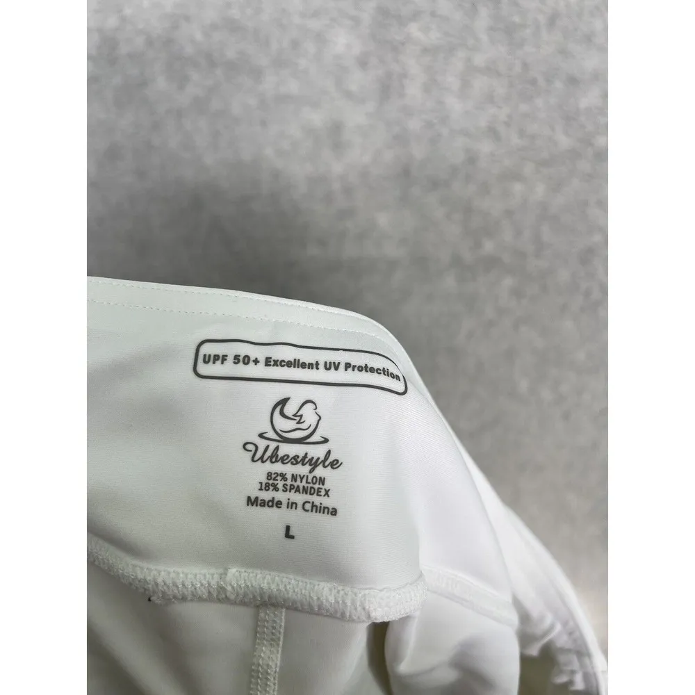 UBESTYLE Women's Skorts Solid White Size Large UPF 50+ Performance Athletic Skir - Image 3