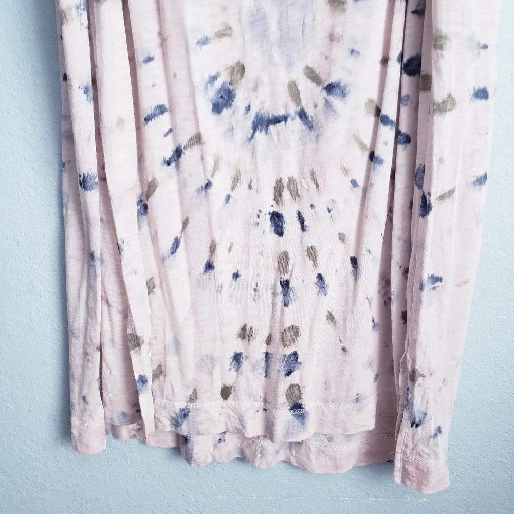 Free People Cream Tie Dye Kaleidoscope High Slit Tunic Dress - Image 3
