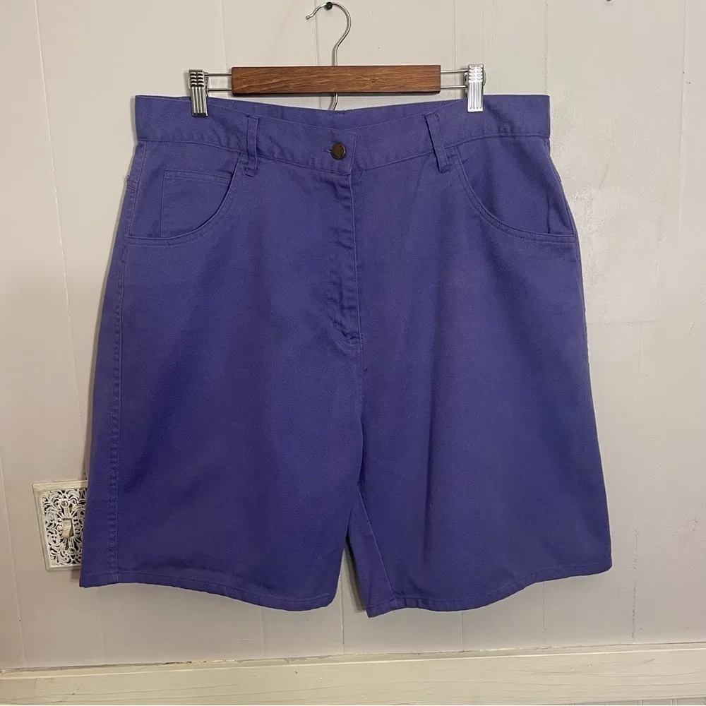 Purple 90s vintage jorts denim shorts, Carolina Bay size 18W 32 - Image 2