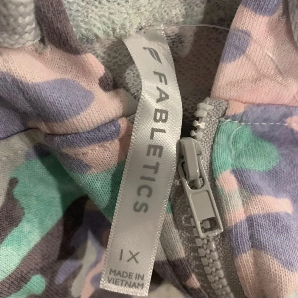 Fabletics Hallie Pink Camo Cinchable Half Zip Hoodie Sweatshirt Jacket Size 1X - Image 6