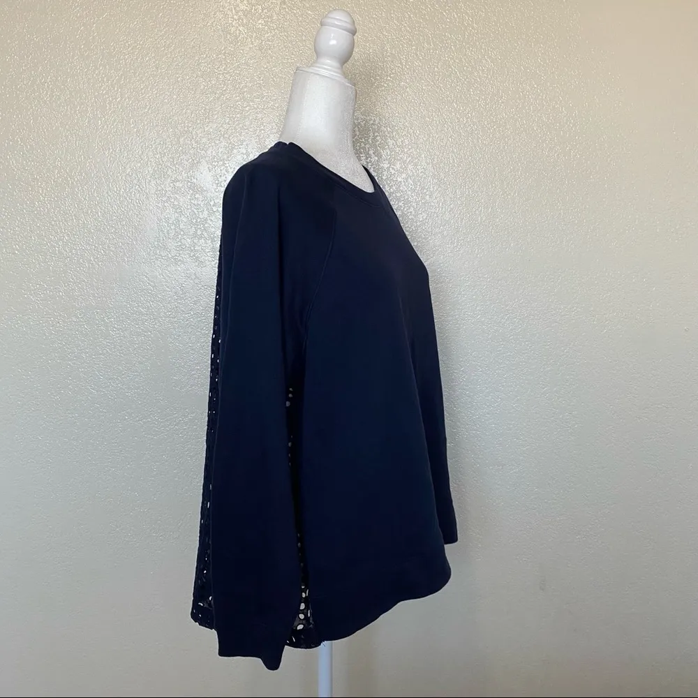 Rachel Rachel Roy Navy Eyelet Longsleeve Top 0X - Image 5