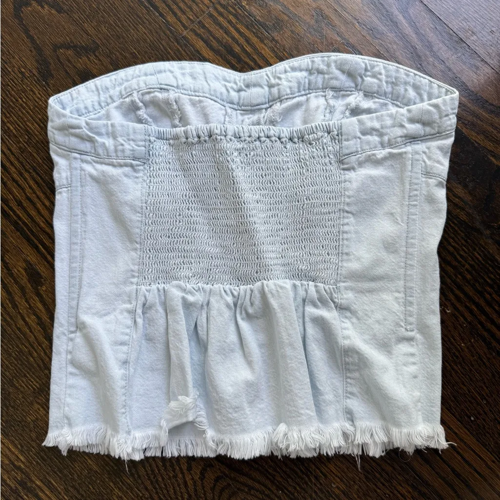 Free People Light Blue Smocked Top - Image 3