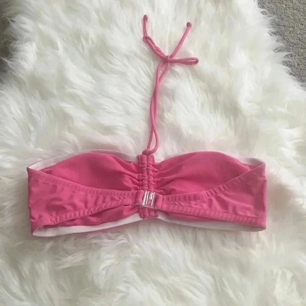 Race Marine Swimsuit Bikini Tie Neck Top Pink Size L - Image 2