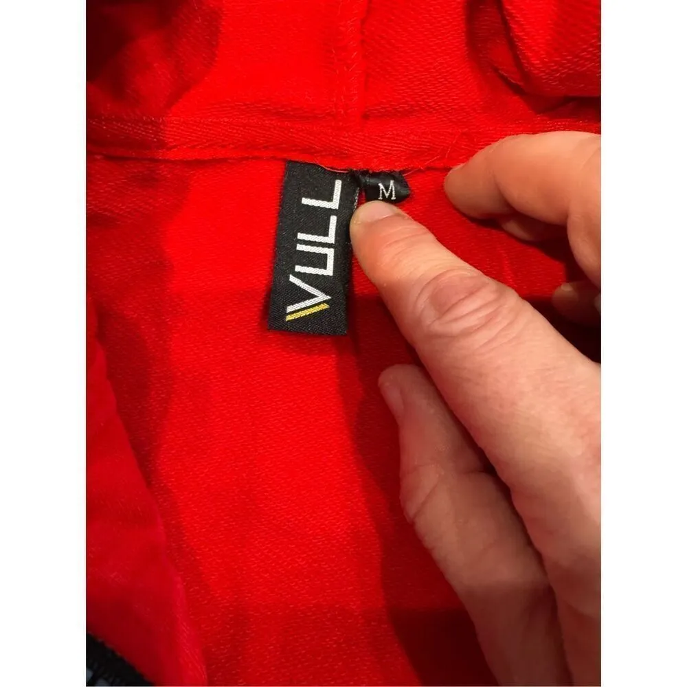 Vull triple threat color block zip hoodie size medium excellent condition Red - Image 3