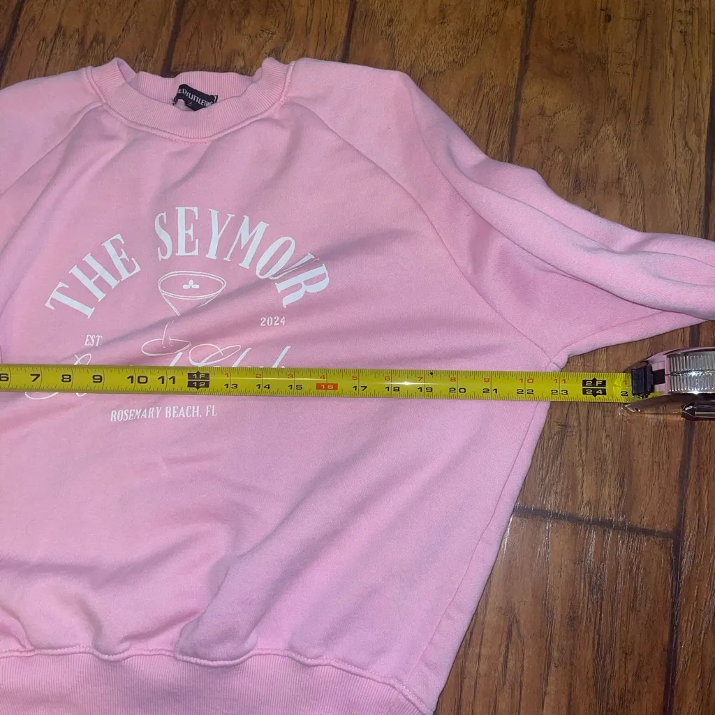 PrettyLittleThing pink the Seymour crewneck sweatshirt top shirt womans small - Image 5