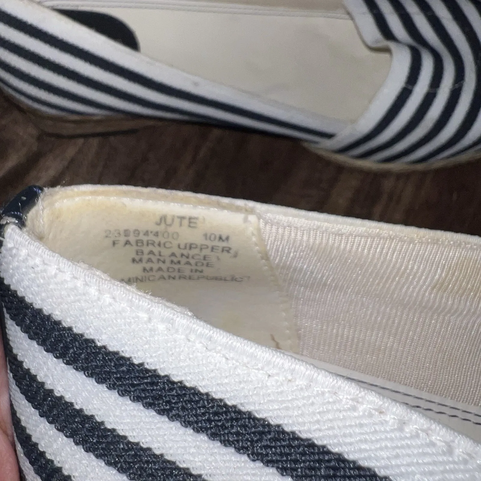 Lifestride Woman's Slip-On Navy White Striped Fabric wedges‎ Casual Workwear 10M - Image 3