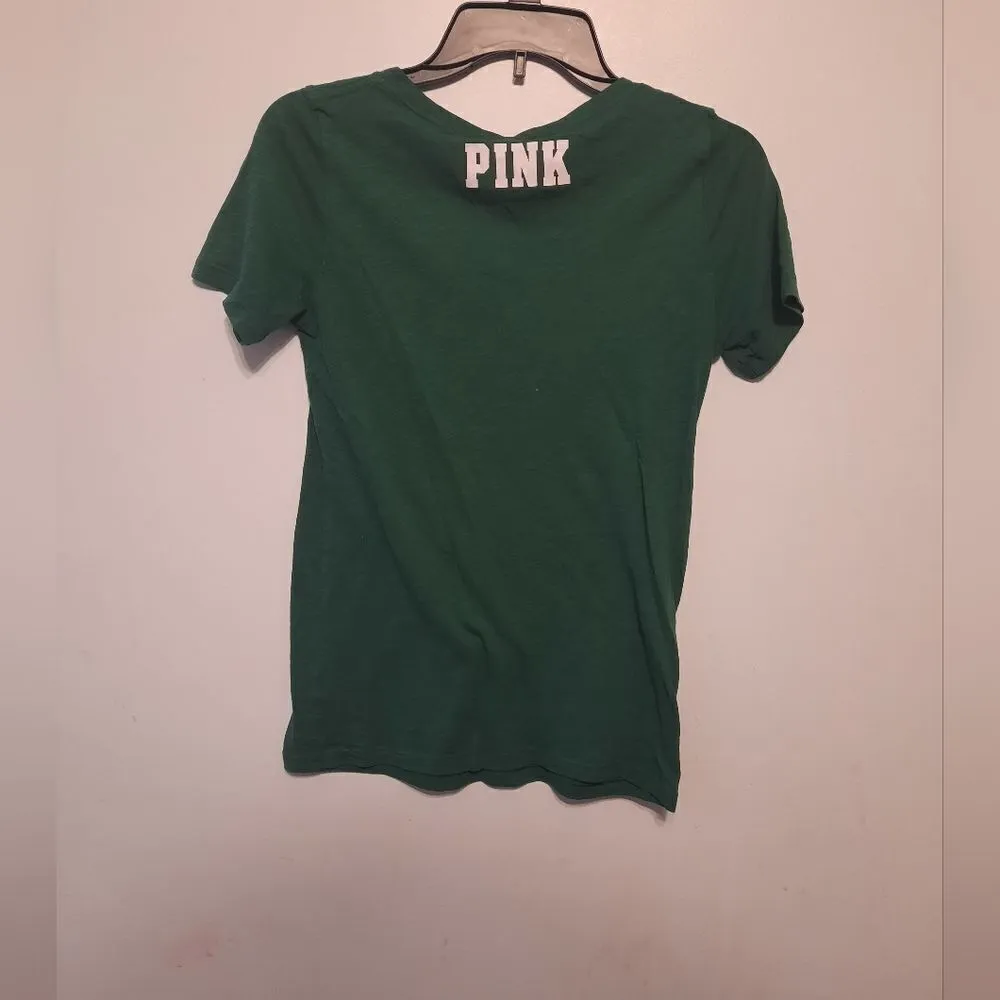 Pink Victoria's Secret MSU Spartans Fight On Bling Tee - Image 3