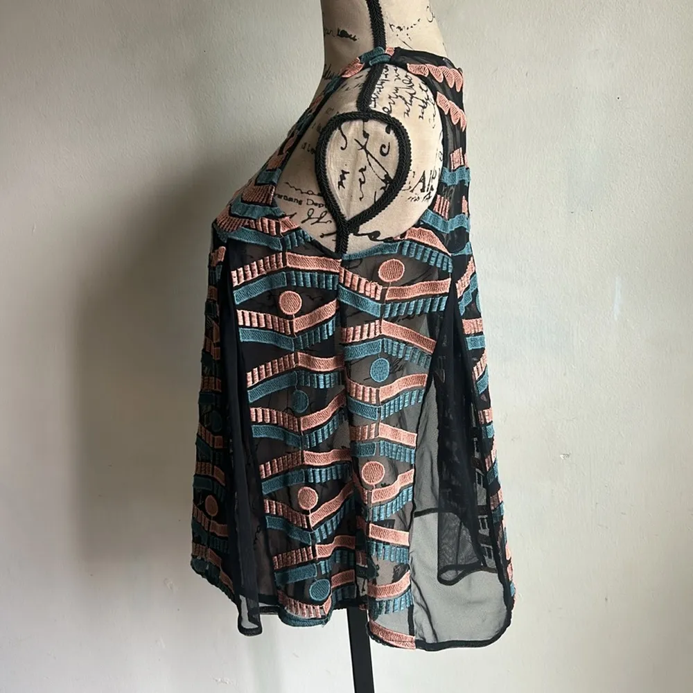 Anthropologie Akemi + Kin Kalila Embroidered Polka Dot Sheer Tank Top Size XS - Image 8