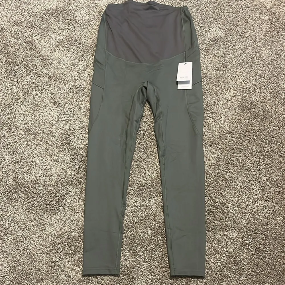 Blanqi Olive Green‎ Maternity Pocket Leggings NWT Medium Green Size undefined - Image 8