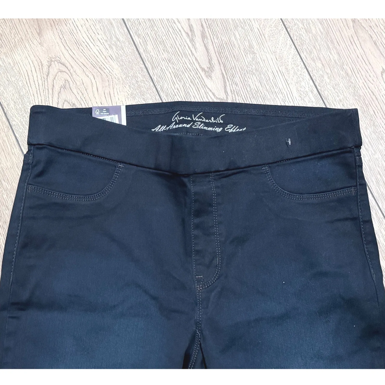 Gloria Vanderbilt Womens Plus 14 XL 1X Pull On Comfort Jeans High Rise Slim Leg - Image 2