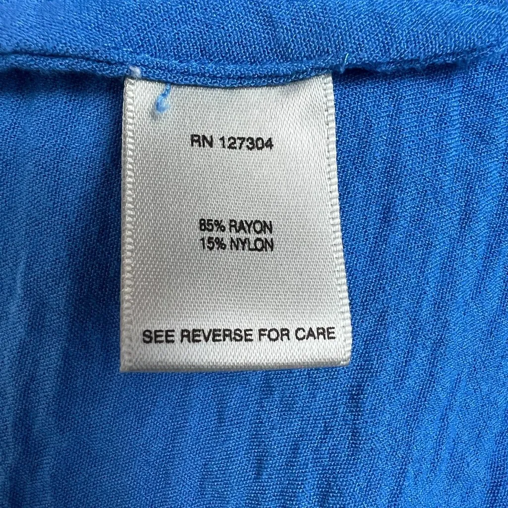 John Mark Tunic Top Womens Large Blue Button Back Collared Shirt Lagenlook Artsy - Image 10