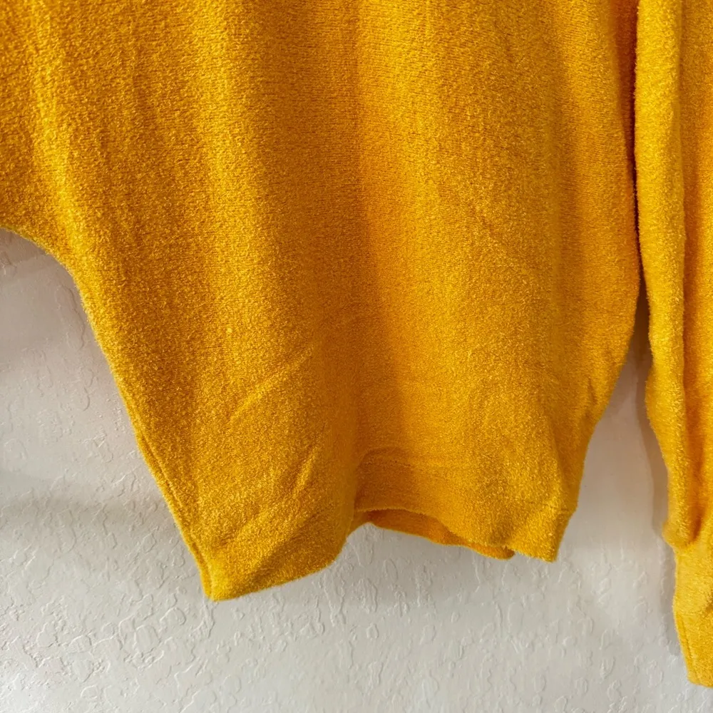 Lovers + Friends Yeva Sherpa Fuzzy Mock Neck Golden Yellow Sweater S NWOT - Image 3