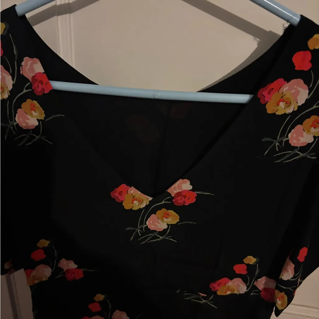Zara Black Dress with Colorful Floral Design - Image 13