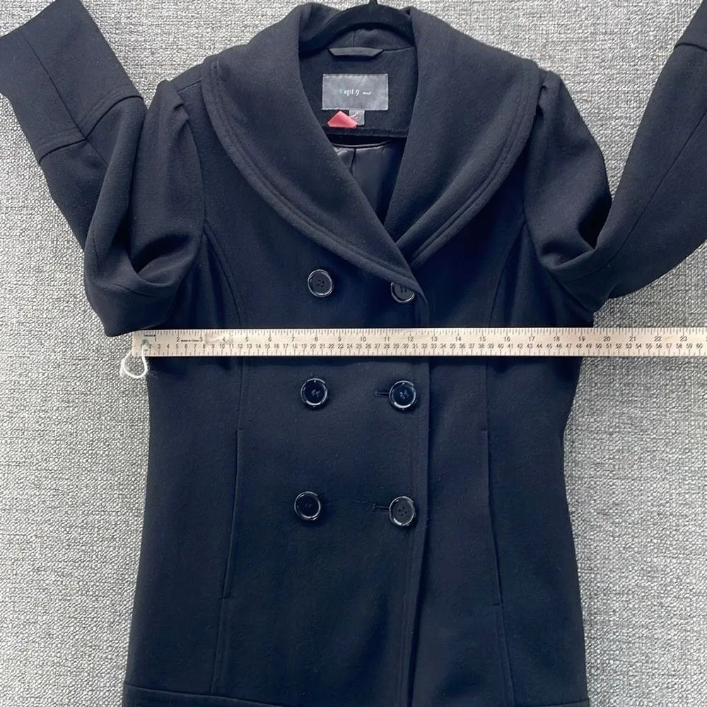 Apt. 9  Wool Peacoat Black‎ Medium - Image 3