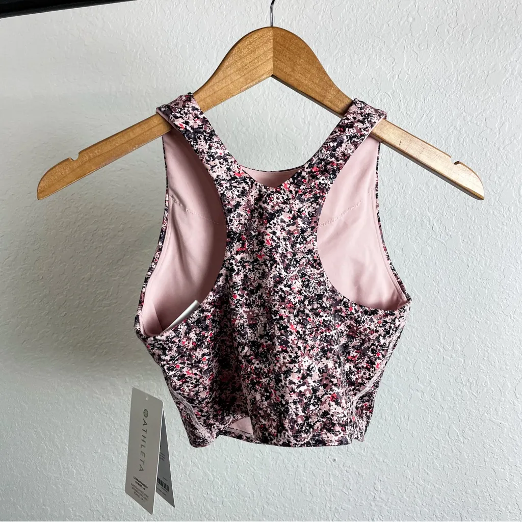NWT Athleta Conscious Crop Built In Bra Sleeveless Tank Size XS in Paint - Image 11