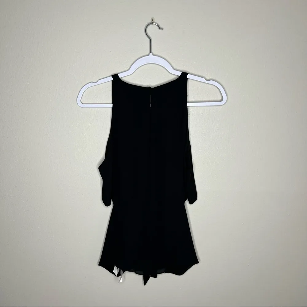 Zara Black Side Cutouts Tie Front Sleeveless‎ Blouse - Image 9