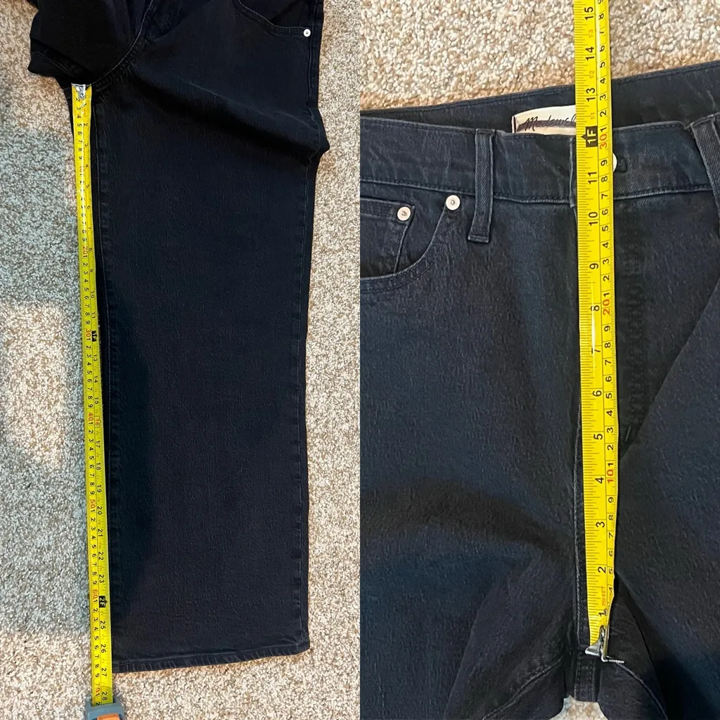 NWT Madewell The Petite Perfect Vintage Wide Leg Jeans Black Belmere Wash Sz 32P - Image 16