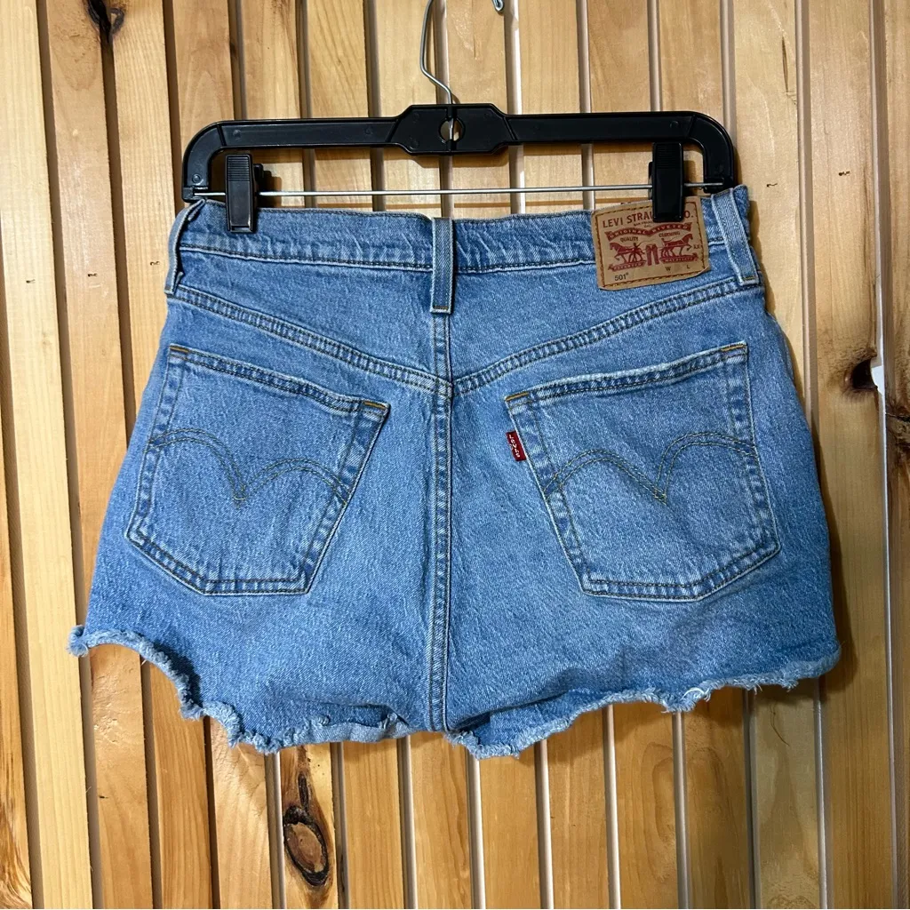 Levi's 501 Original Denim High Rise Shorts Blue Size 29 Summer Festival Casual - Image 5