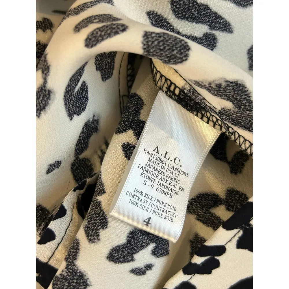 A.L.C Designer Leopard Mafia Wife Luxury Size 4 Business Long Sleeve Knee - Image 9