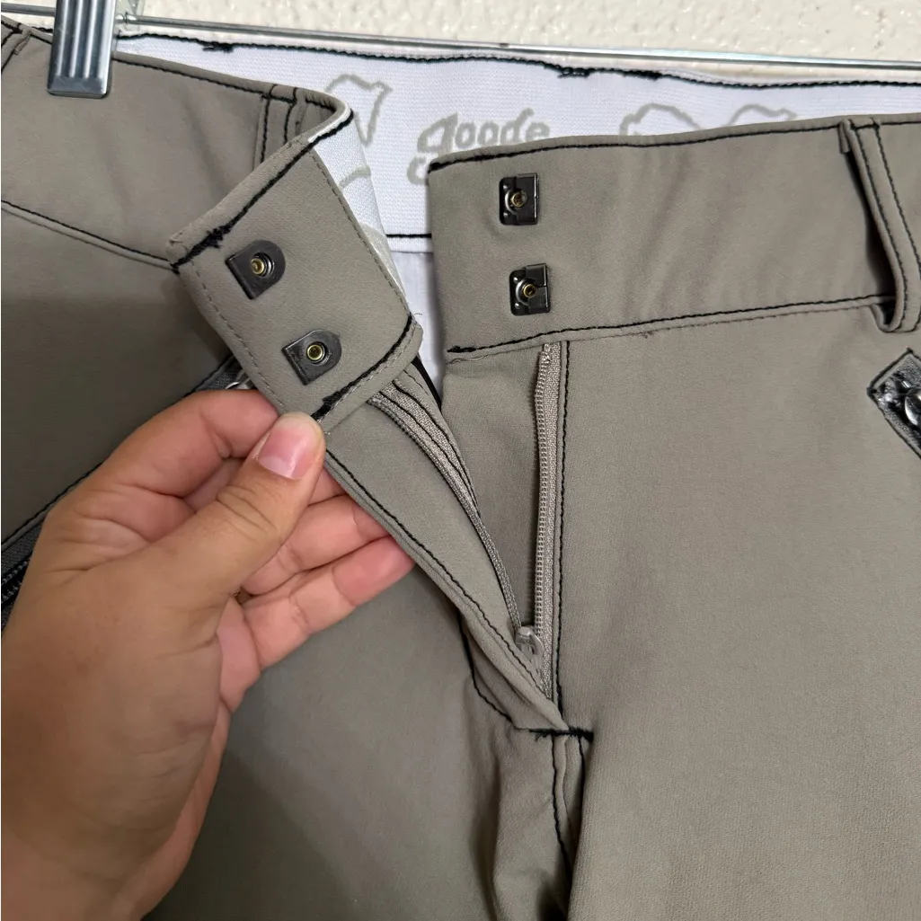 Million Dollar Breech Knee Patch Higher Rise, Super Stretch khaki color size 30R Tan - Image 7