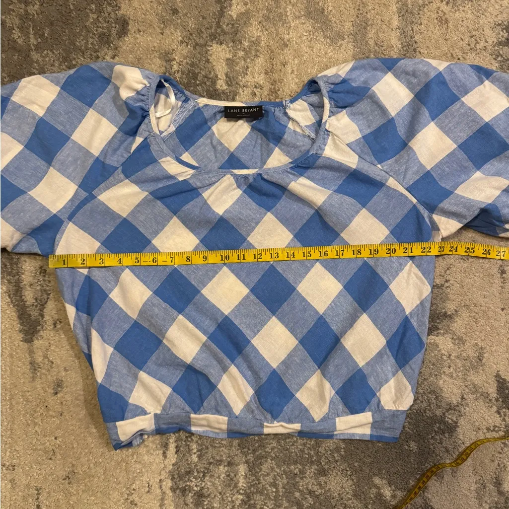 Lane Bryant  Blue and White Checkered Top - Image 5
