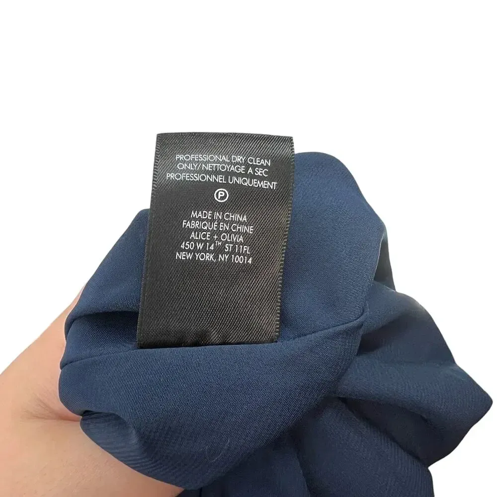 Alice + Olivia Joanne Mini Dress Lace Trim Ruffle Tiered 3/4 Sleeve Blue Size 2‎ - Image 16