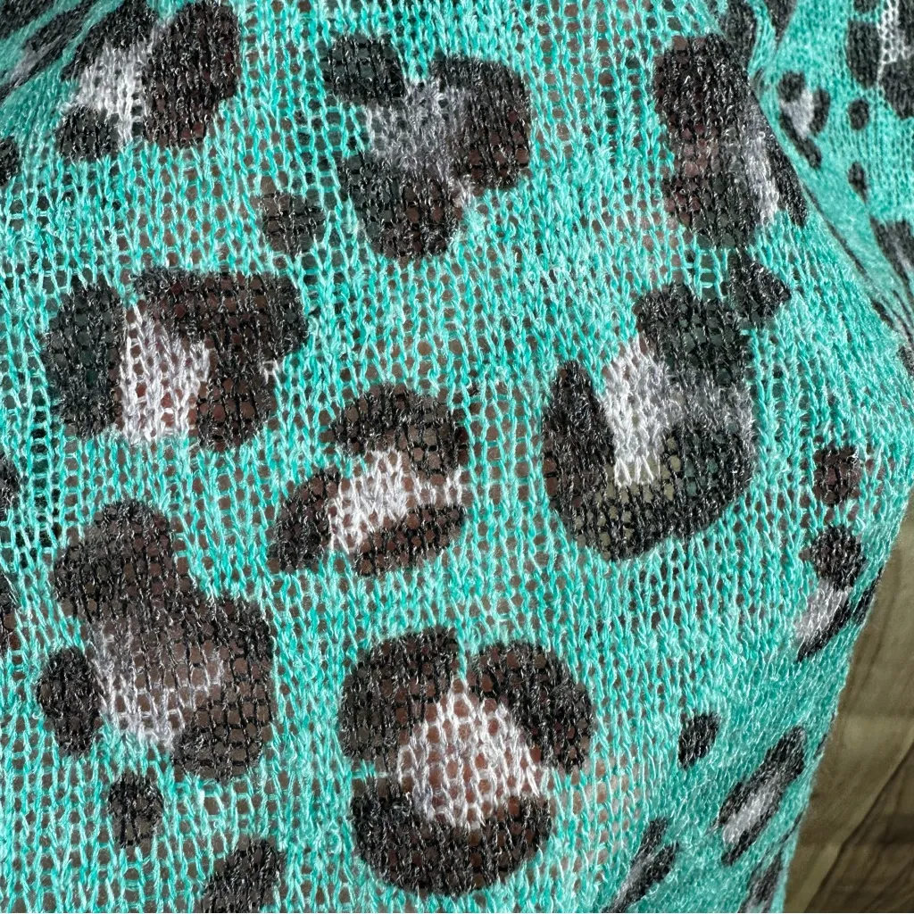 Watermelon Leopard Print Teal Button - Image 6