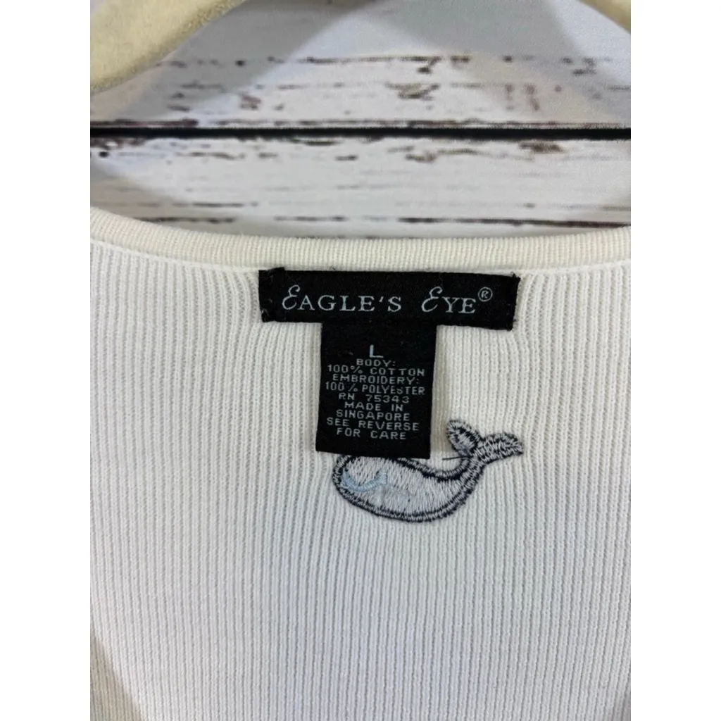 Women's Eagle's Eye White Navy Whale V - Image 3
