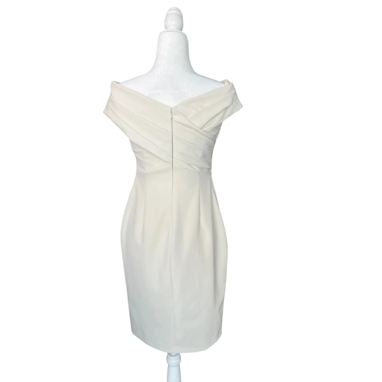 Ralph Lauren Black Label Ivory Fully Lined Dress Women's Size 2 Crepe Cocktail - Image 3