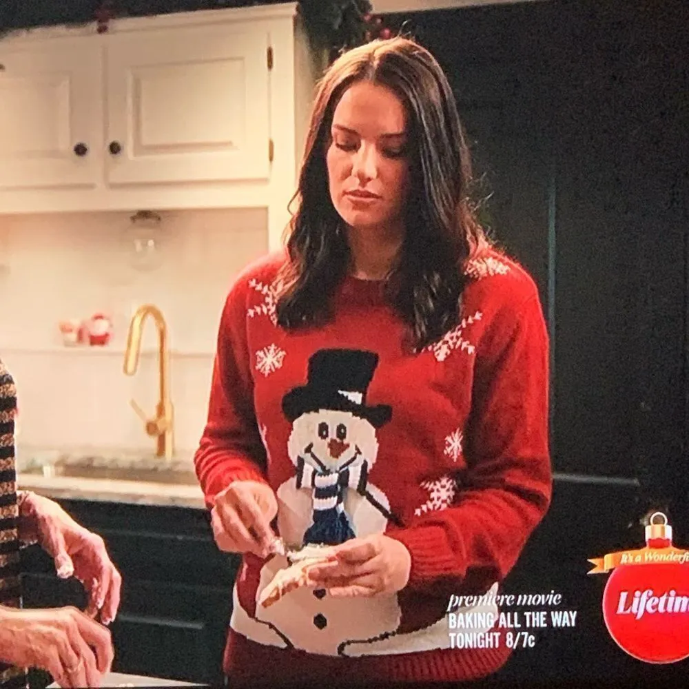 Carolyn Taylor Red Ugly Christmas Sweater Frosty Snowman Sweater Size L - Image 5