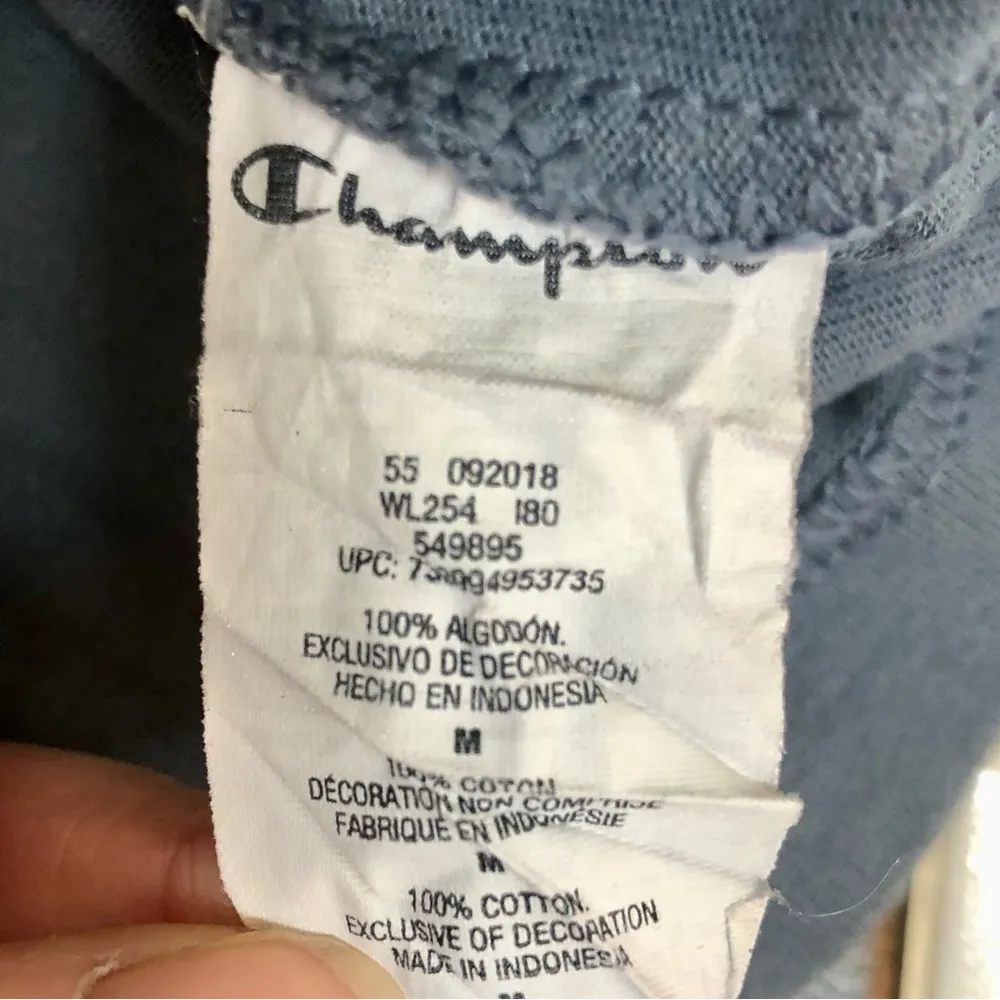 Tie Dye Crop Rugby Sweatshirt Lightweight Blue Grey Athletic sz Medium - Image 6