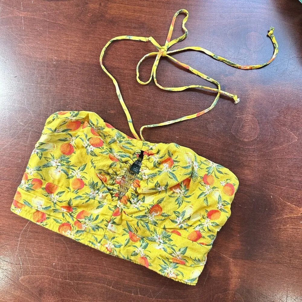 WILD FABLE Fruit Themed Crop Top Bralette Size Small Yellow - Image 2