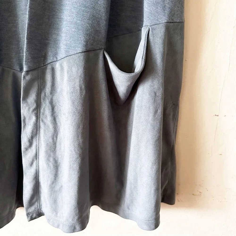 LOGO Lounge Blue Open Front Sleeveless Tunic Tank Vest w/ Pockets L - Image 3