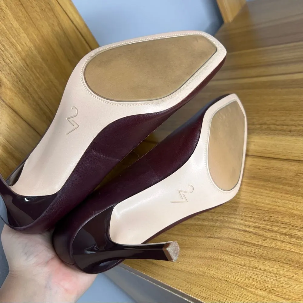 Sz 7.5M 27 Edit Burgundy Brown Elegant Leather Pumps $150 MSRP - Image 11