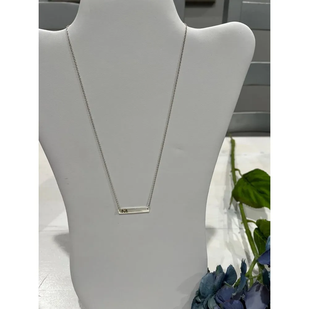 Silver 925 M‎ initial charm Necklace - Image 2