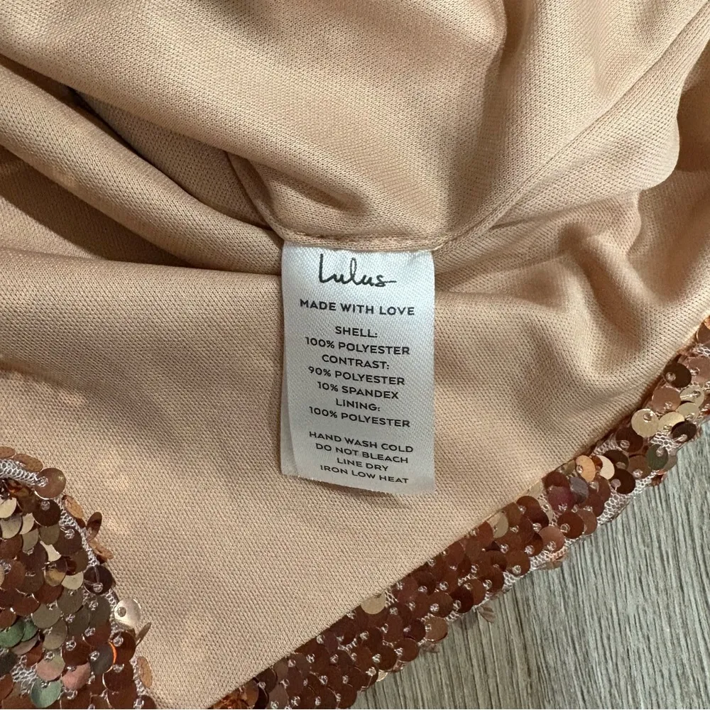 LULUS NWT Champagne sequin romper size XL - Image 10