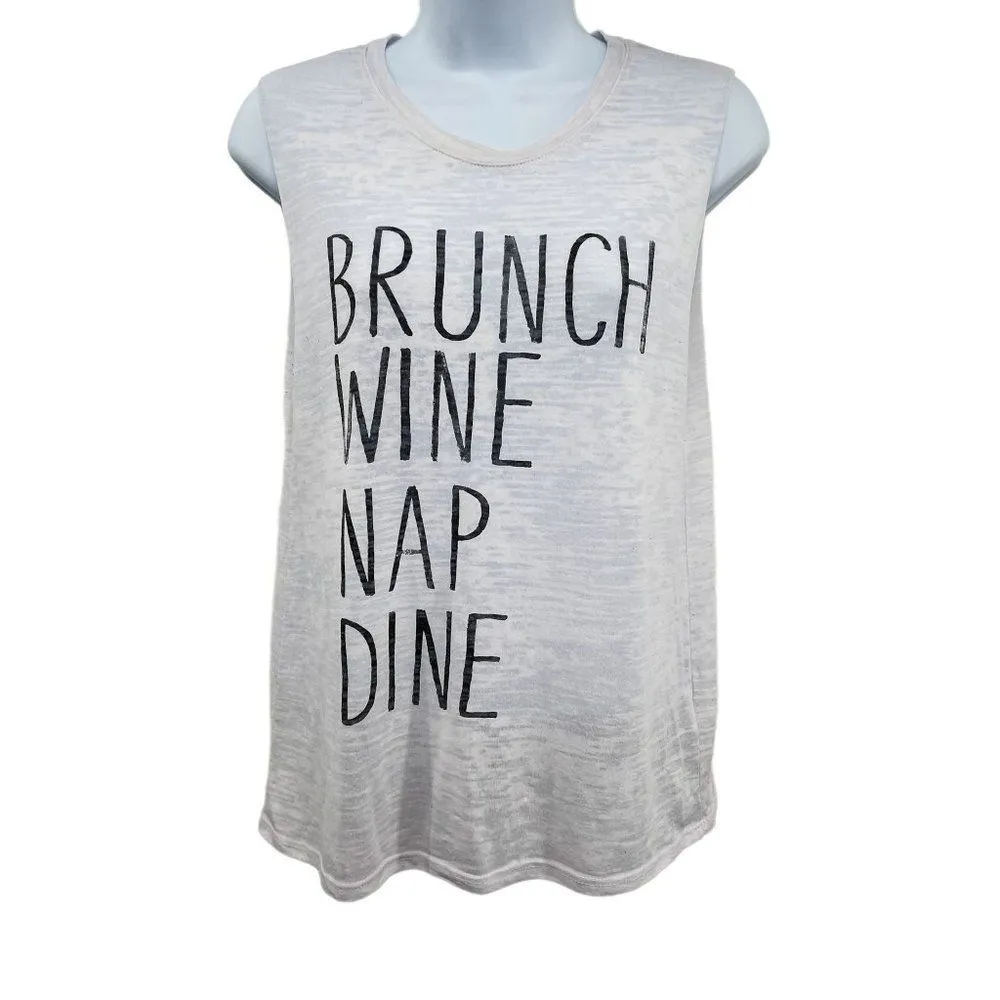 Nation LTD Jen Menchaca Camden Brunch Burnout Graphic Tank Top T-Shirt Top - Image 88