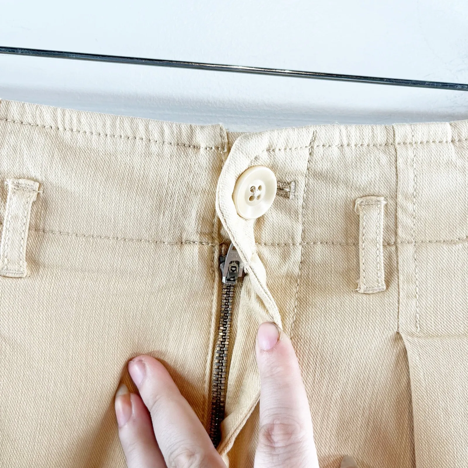 Maeve Anthropologie Remi Pleated High Rise Wide Leg Cropped Pants Tan Khaki 0 - Image 13