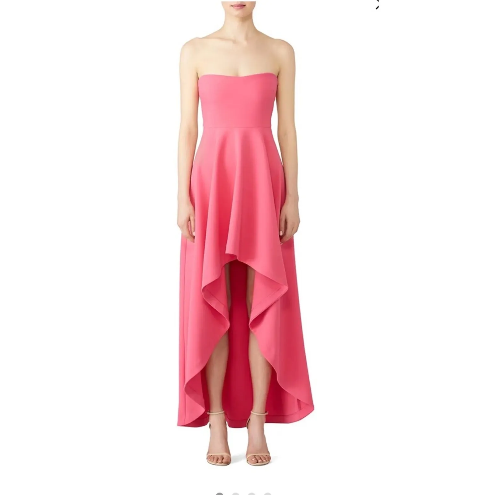 Likely Pink Crepe Strapless High Low Lovelle Gown - Image 9