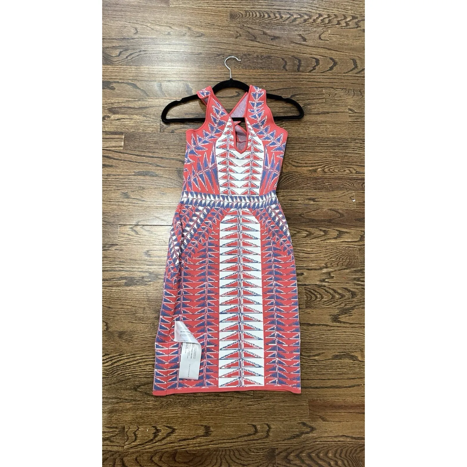 NWT BCBGMaxAzria Padma Knit Crossover Halter Bandage Mini Dress Medium 2461 - Image 4