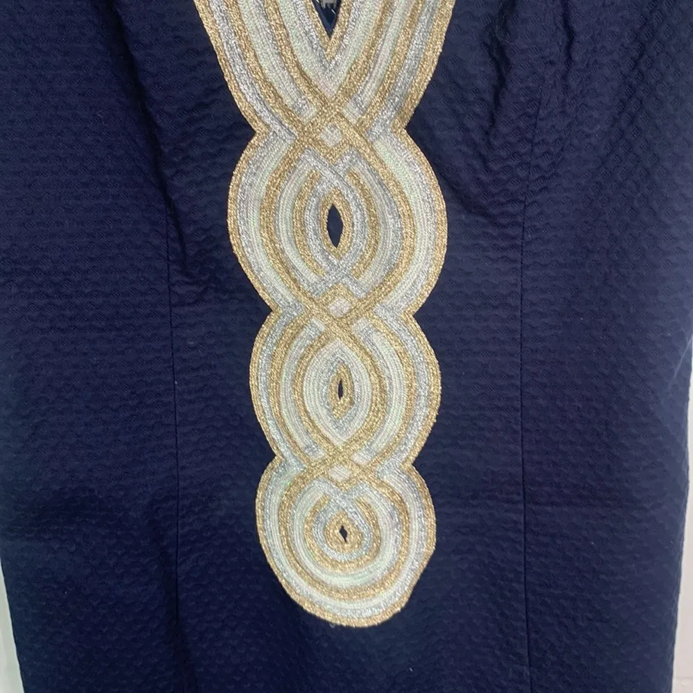Lilly Pulitzer Valli Shift True Navy Dress New with Tag W-587 Sz 0 - Image 9