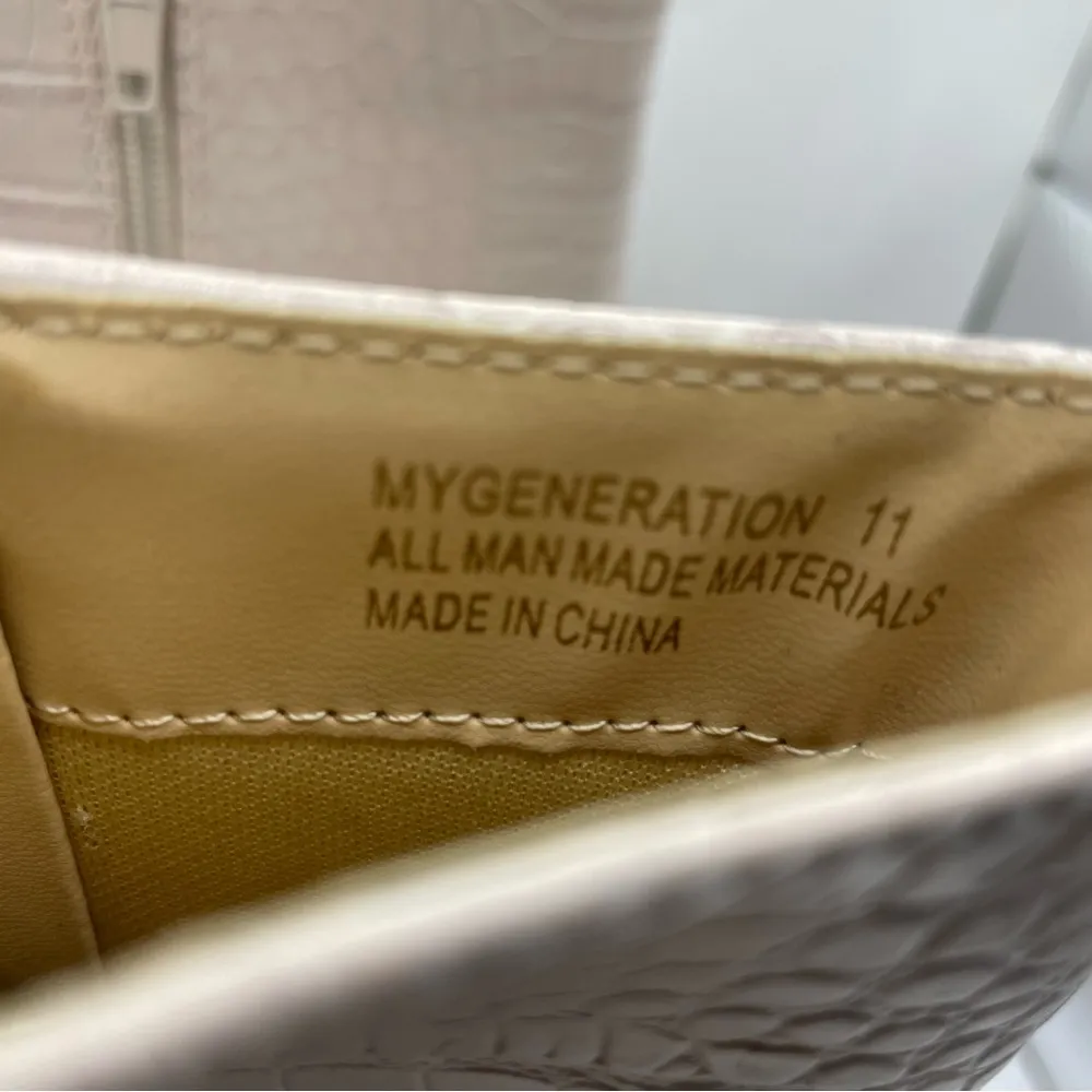 Lulus my generation pale pink crocodile block heel women size 11 - Image 7