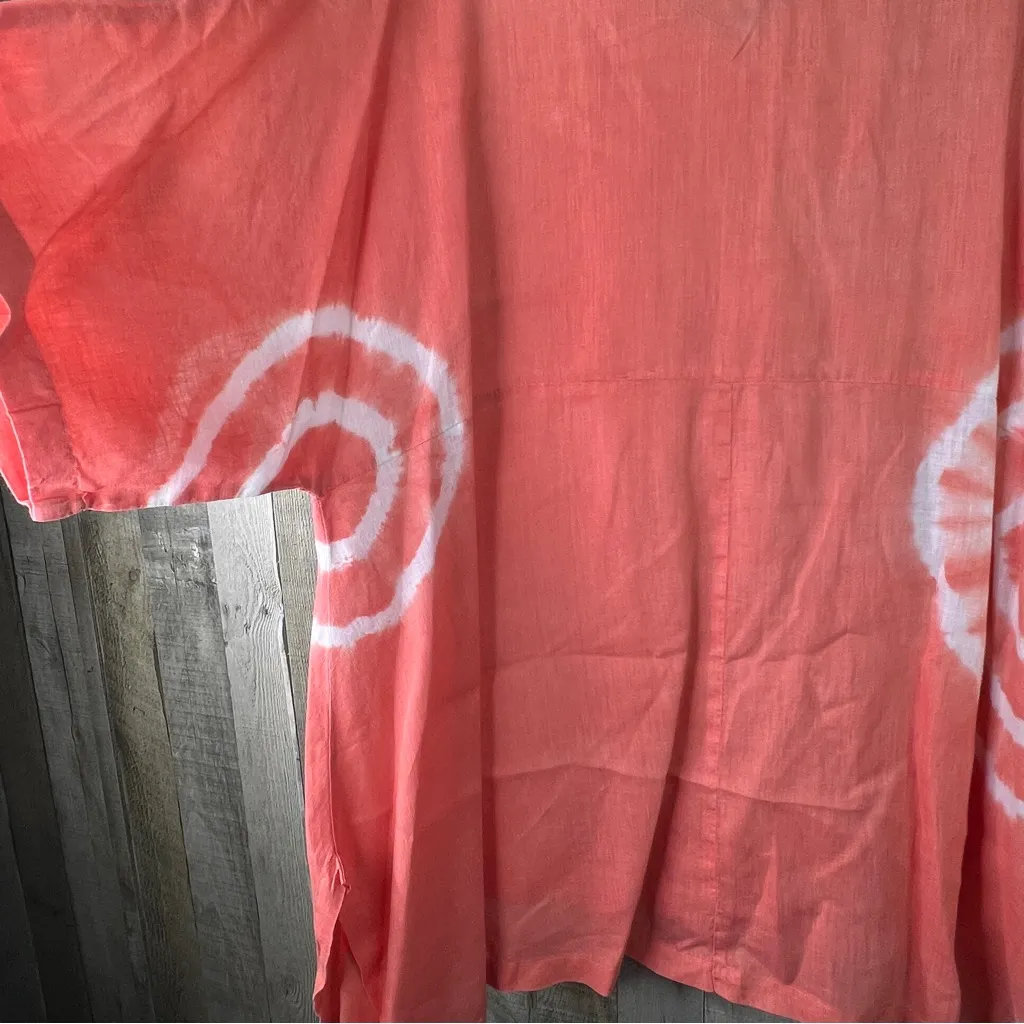 Match Point Linen XL Orange & White Tie Dye V - Image 9