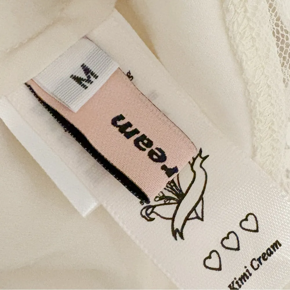 Japanese Kawaii Cottage Nude Lace Ruffle Bow Ribbon Blouse Shirt Top White Size XS - Image 9