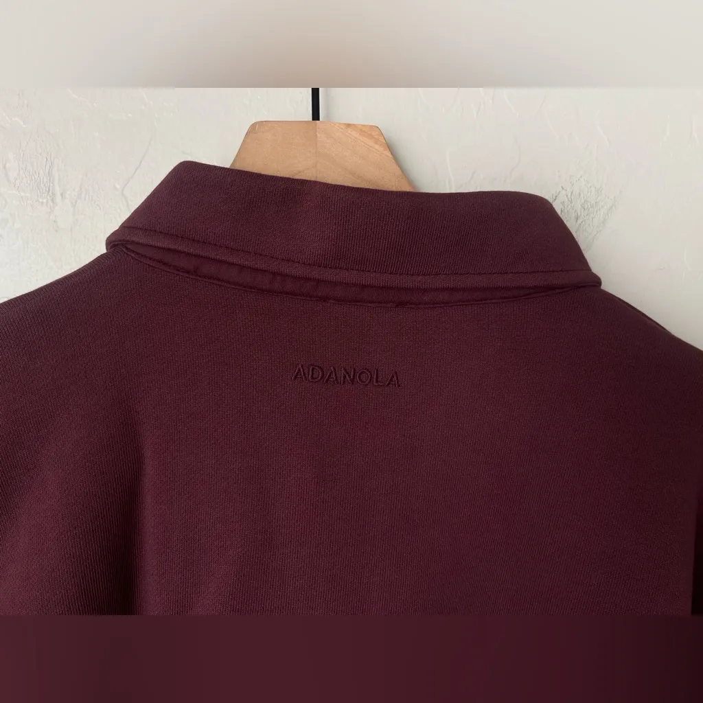 Adanola Slouchy oversized Button Up Sweatshirt Burgundy XL NWT - Image 9